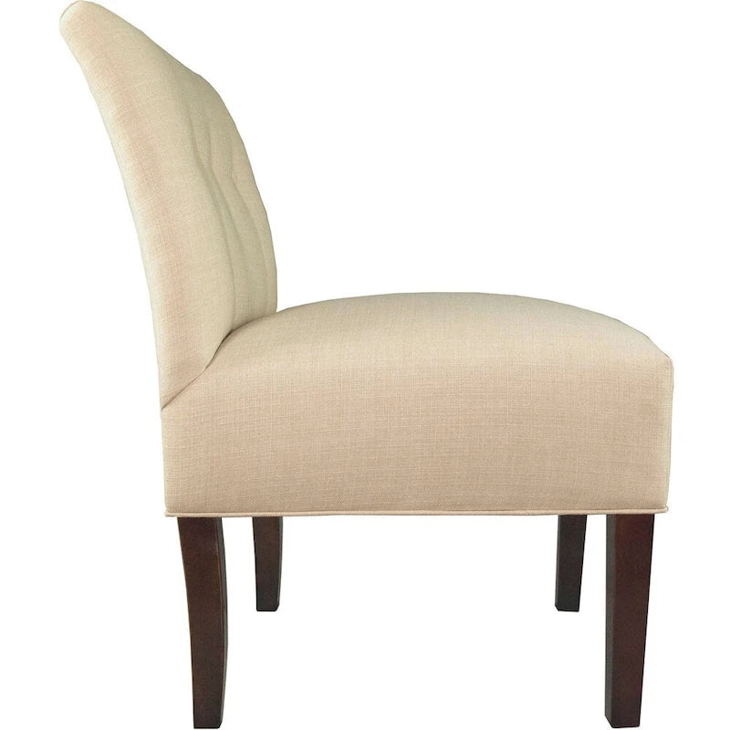 Fauteuil d'appoint en tissu ikat capitonné avec pieds en bois espresso
