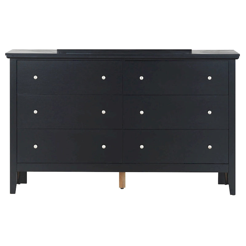Commode à 6 tiroirs pour chambre à coucher avec glissières métalliques