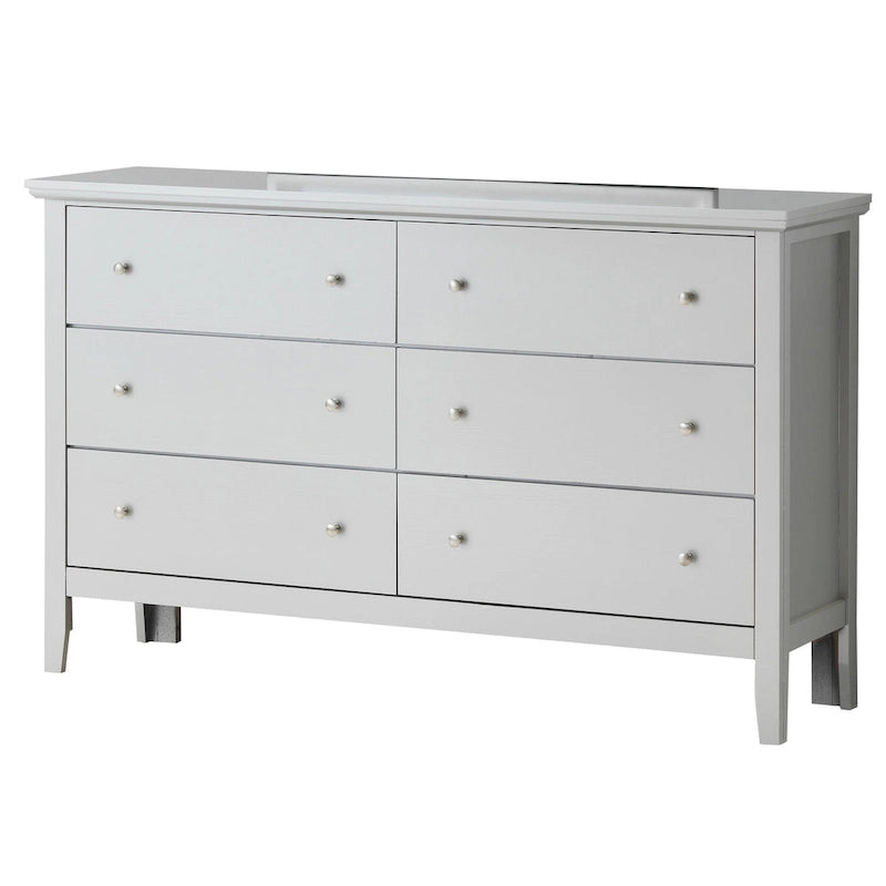 Commode à 6 tiroirs pour chambre à coucher avec glissières métalliques