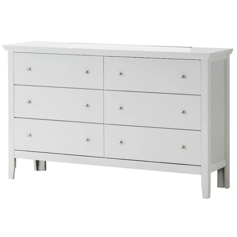 Commode à 6 tiroirs pour chambre à coucher avec glissières métalliques