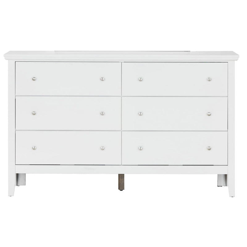 Commode à 6 tiroirs pour chambre à coucher avec glissières métalliques