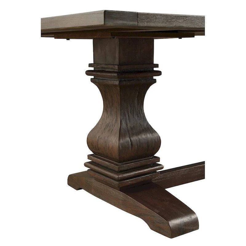 Table à manger rectangulaire rustique de style ferme avec piètement à tréteaux