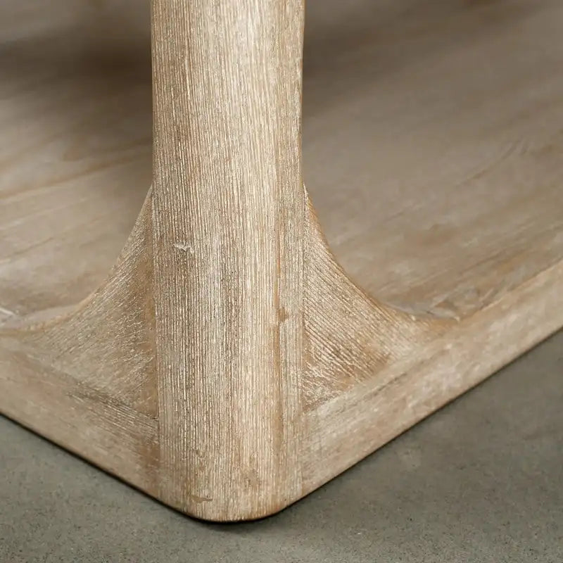 Table basse de style Ming en bois recyclé – Finition blanchie patinée