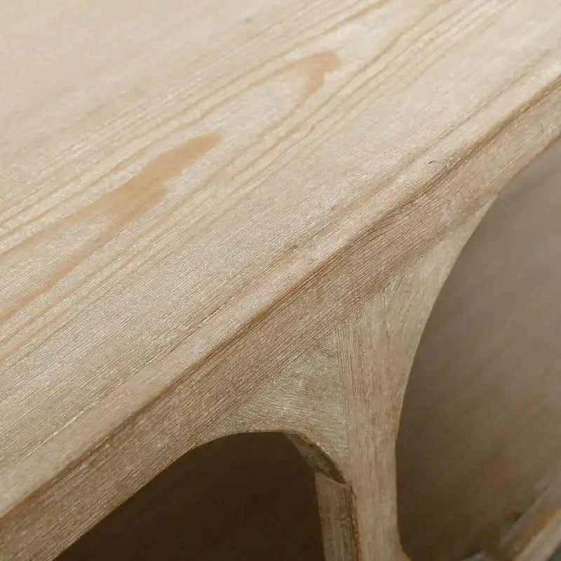 Table basse de style Ming en bois recyclé – Finition blanchie patinée