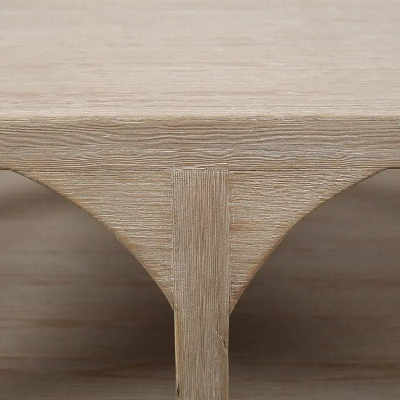 Table basse de style Ming en bois recyclé – Finition blanchie patinée