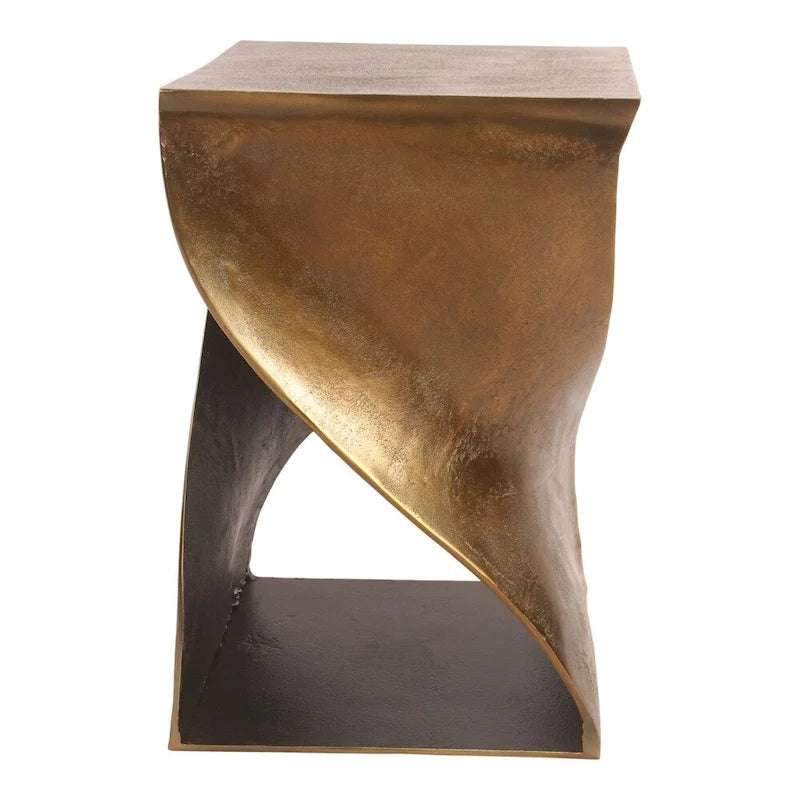 Guéridon à colonnes torsadées bicolores — Table d'appoint moderne en aluminium