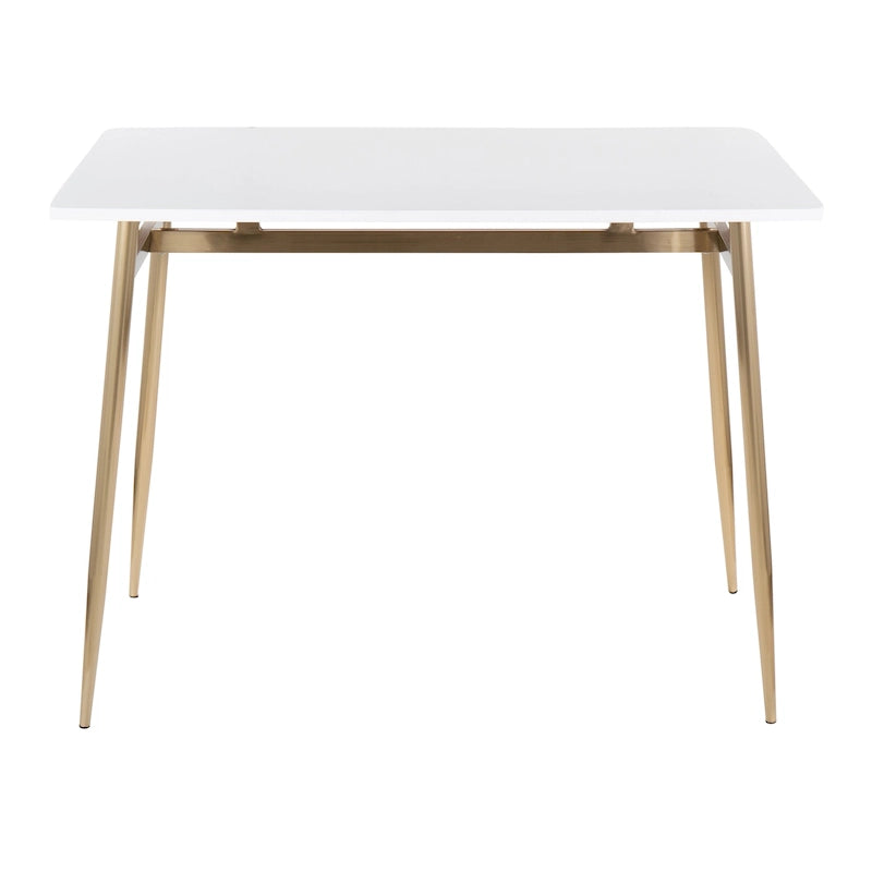 Table à manger contemporaine de hauteur comptoir style glamour avec plateau en bois et pieds en métal