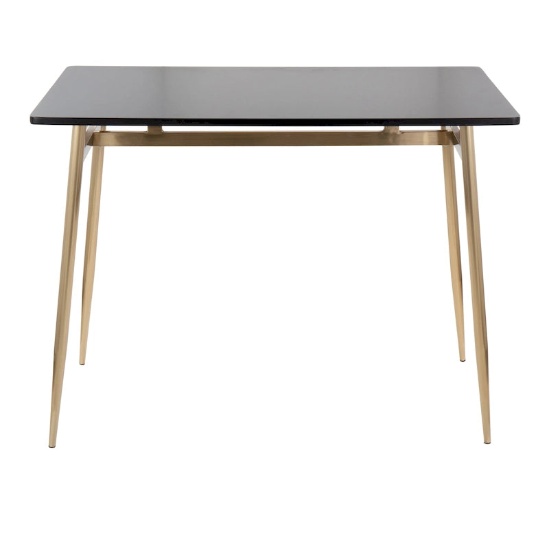 Table à manger contemporaine de hauteur comptoir style glamour avec plateau en bois et pieds en métal