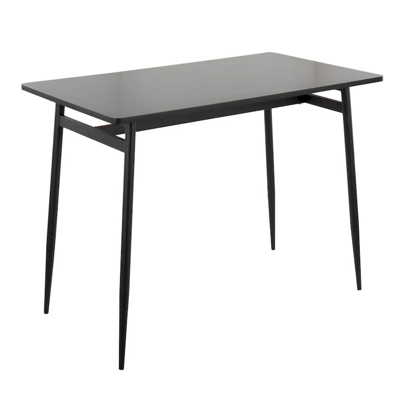 Table à manger contemporaine de hauteur comptoir style glamour avec plateau en bois et pieds en métal