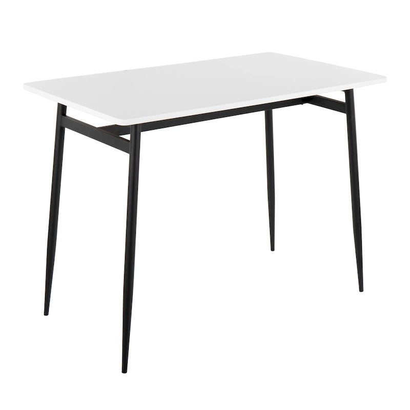 Table à manger contemporaine de hauteur comptoir style glamour avec plateau en bois et pieds en métal