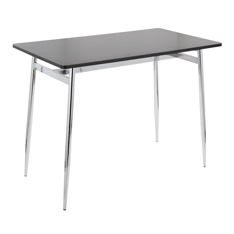 Table à manger contemporaine de hauteur comptoir style glamour avec plateau en bois et pieds en métal