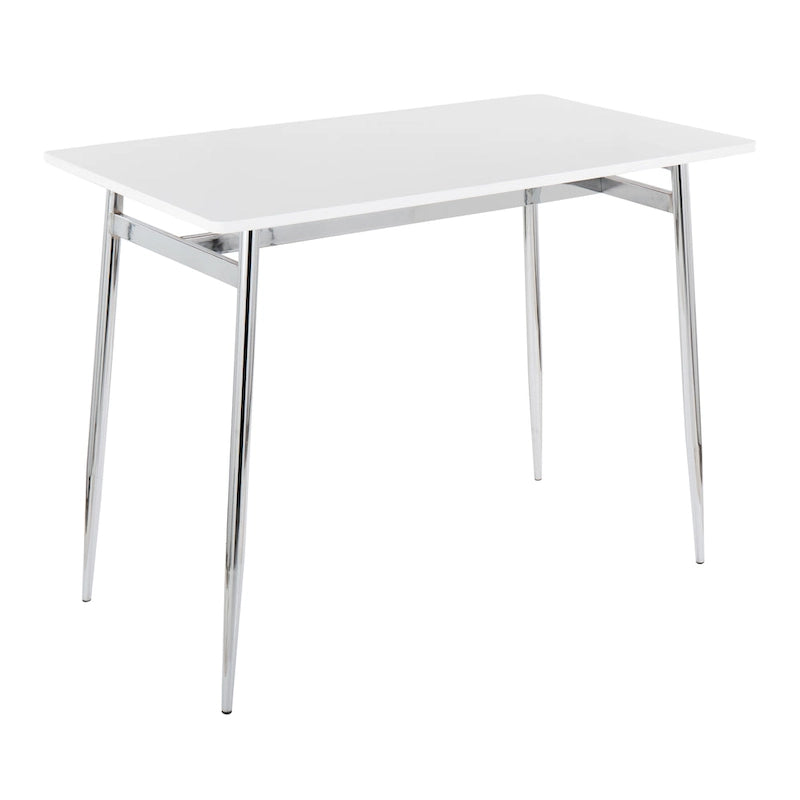 Table à manger contemporaine de hauteur comptoir style glamour avec plateau en bois et pieds en métal