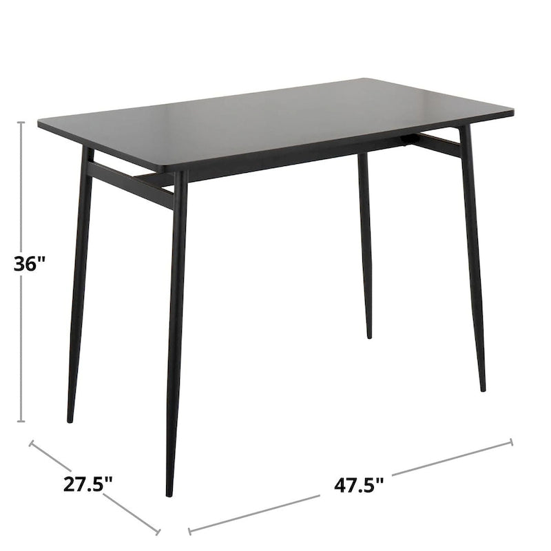 Table à manger contemporaine de hauteur comptoir style glamour avec plateau en bois et pieds en métal