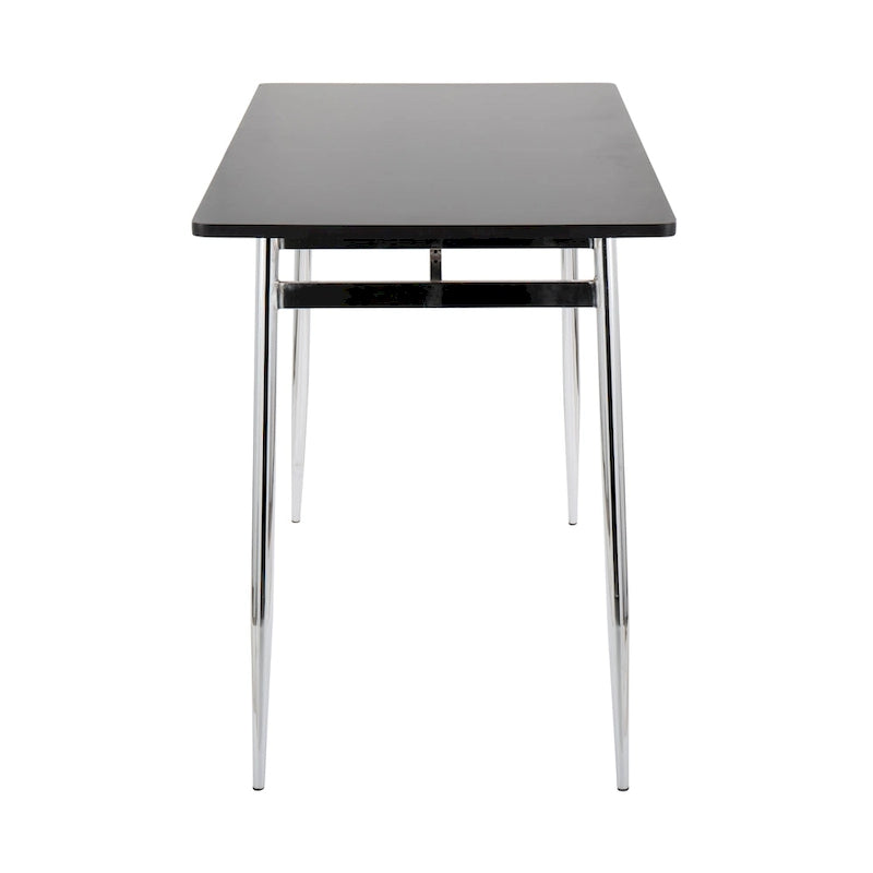 Table à manger contemporaine de hauteur comptoir style glamour avec plateau en bois et pieds en métal
