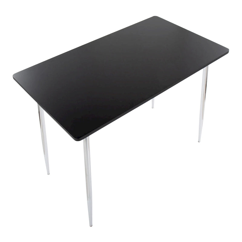 Table à manger contemporaine de hauteur comptoir style glamour avec plateau en bois et pieds en métal