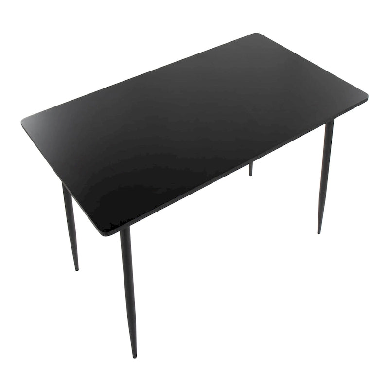 Table à manger contemporaine de hauteur comptoir style glamour avec plateau en bois et pieds en métal
