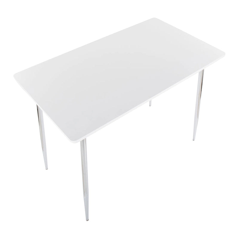 Table à manger contemporaine de hauteur comptoir style glamour avec plateau en bois et pieds en métal