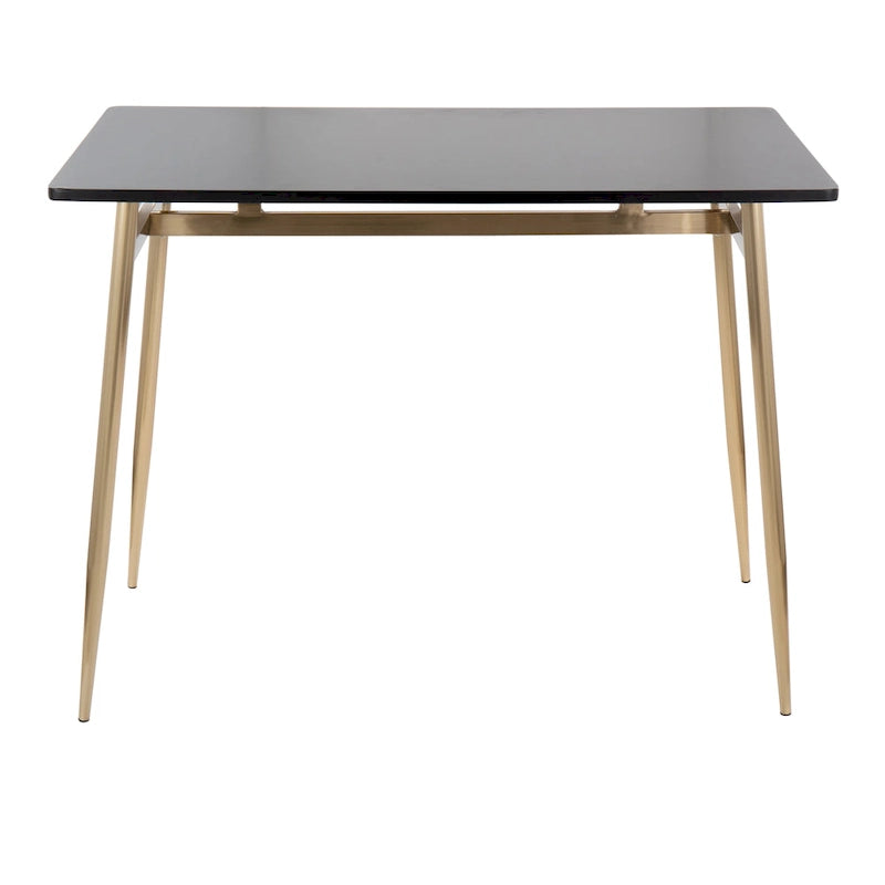Table à manger contemporaine de hauteur comptoir style glamour avec plateau en bois et pieds en métal