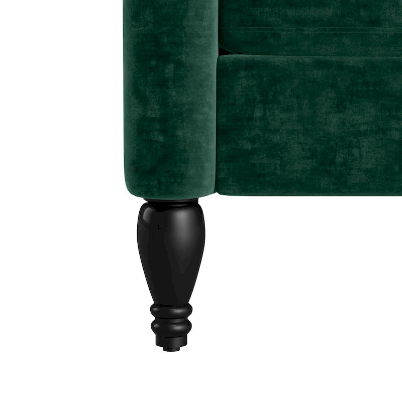 Fauteuil inclinable à dossier haut en velours avec dossier inclinable et garniture cloutée