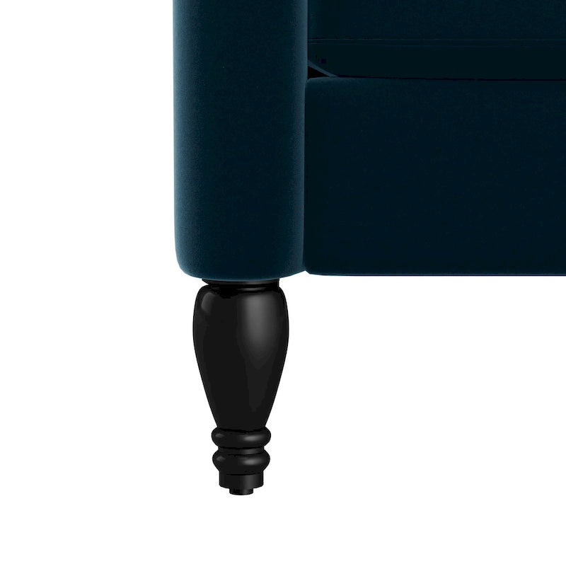 Fauteuil inclinable à dossier haut en velours avec dossier inclinable et garniture cloutée