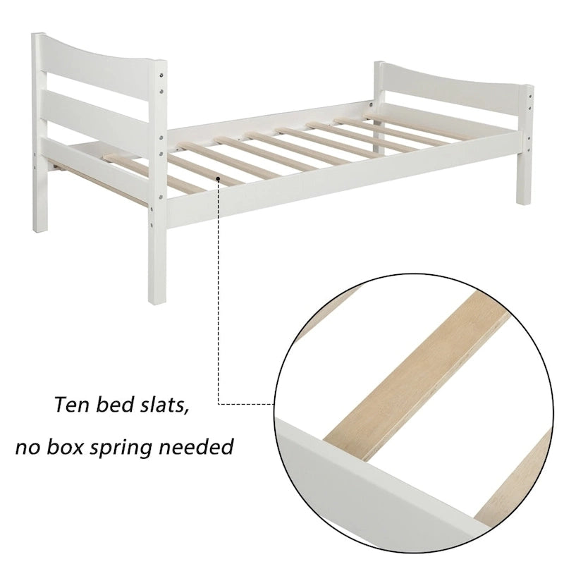 Lit plateforme en bois massif avec tête et pied de lit – 3 options de finition