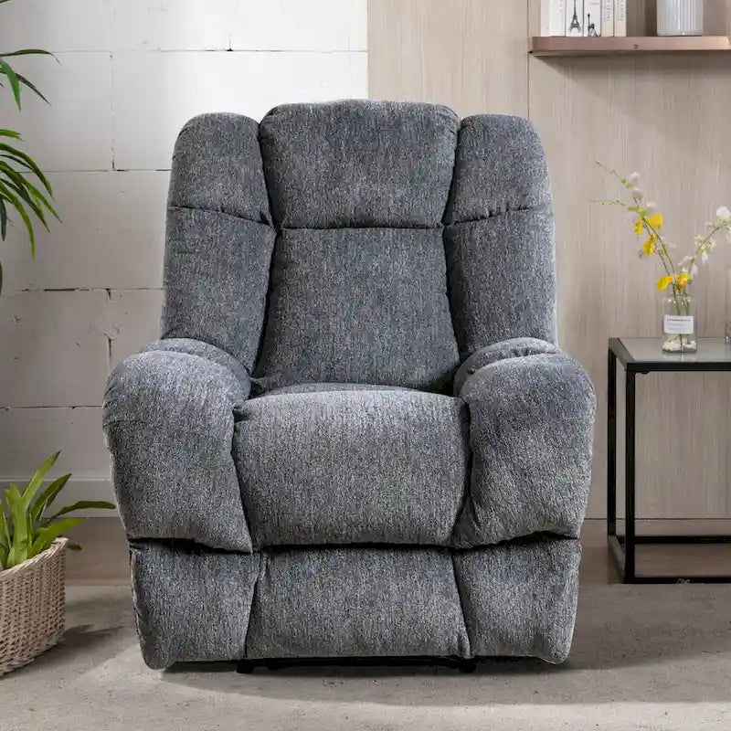 Fauteuil inclinable électrique avec appui-tête réglable et port de charge USB – Tissu chenille