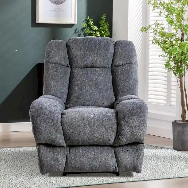 Fauteuil inclinable électrique avec appui-tête réglable et port de charge USB – Tissu chenille