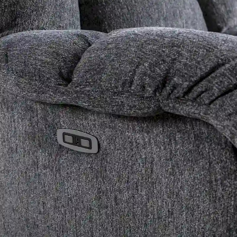Fauteuil inclinable électrique avec appui-tête réglable et port de charge USB – Tissu chenille