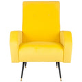 Fauteuil club rétro Mid-Century Modern avec pieds dorés