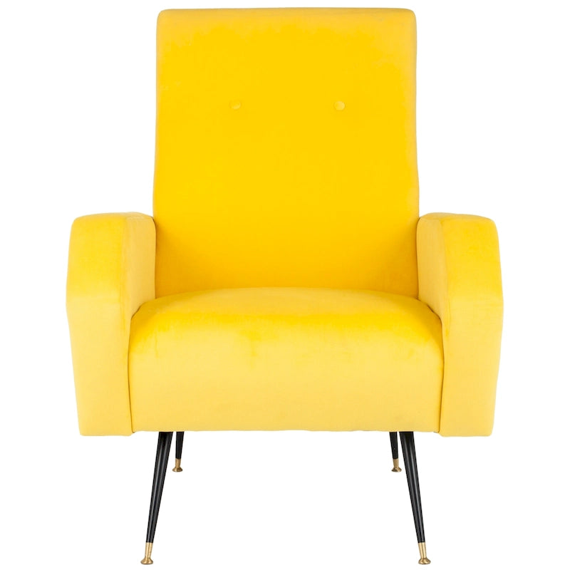 Fauteuil club rétro Mid-Century Modern avec pieds dorés