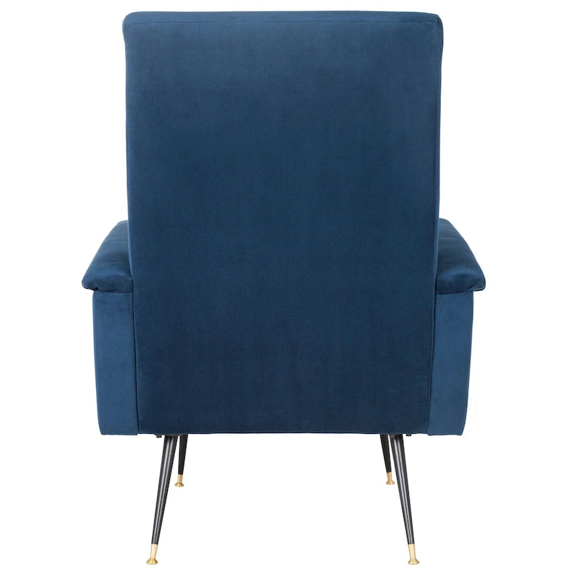 Fauteuil club rétro Mid-Century Modern avec pieds dorés