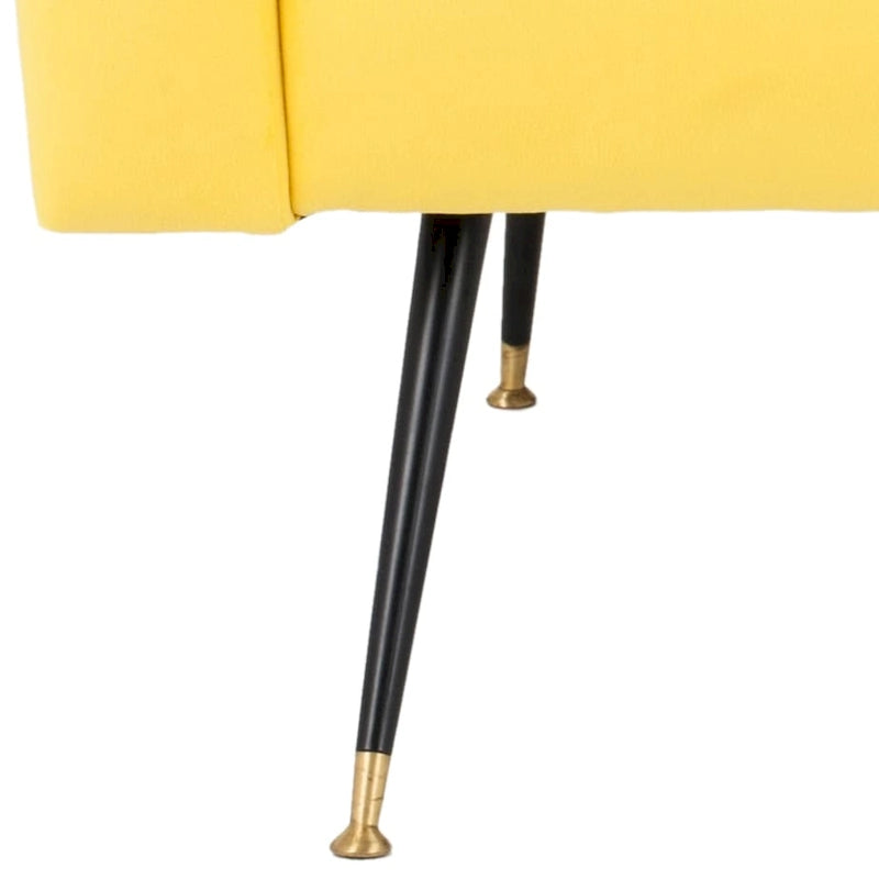 Fauteuil club rétro Mid-Century Modern avec pieds dorés