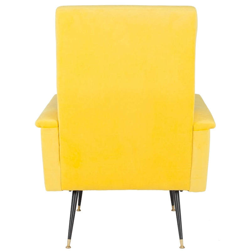 Fauteuil club rétro Mid-Century Modern avec pieds dorés