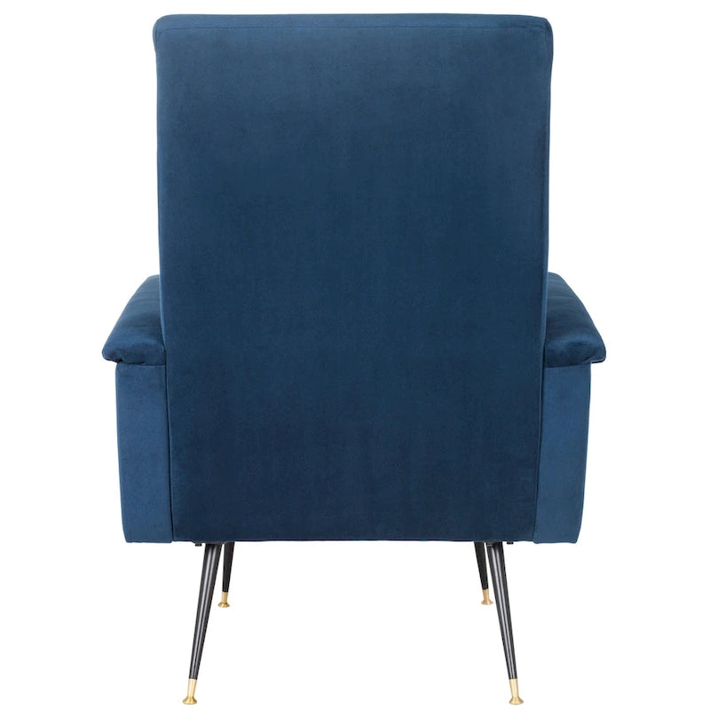 Fauteuil club rétro Mid-Century Modern avec pieds dorés