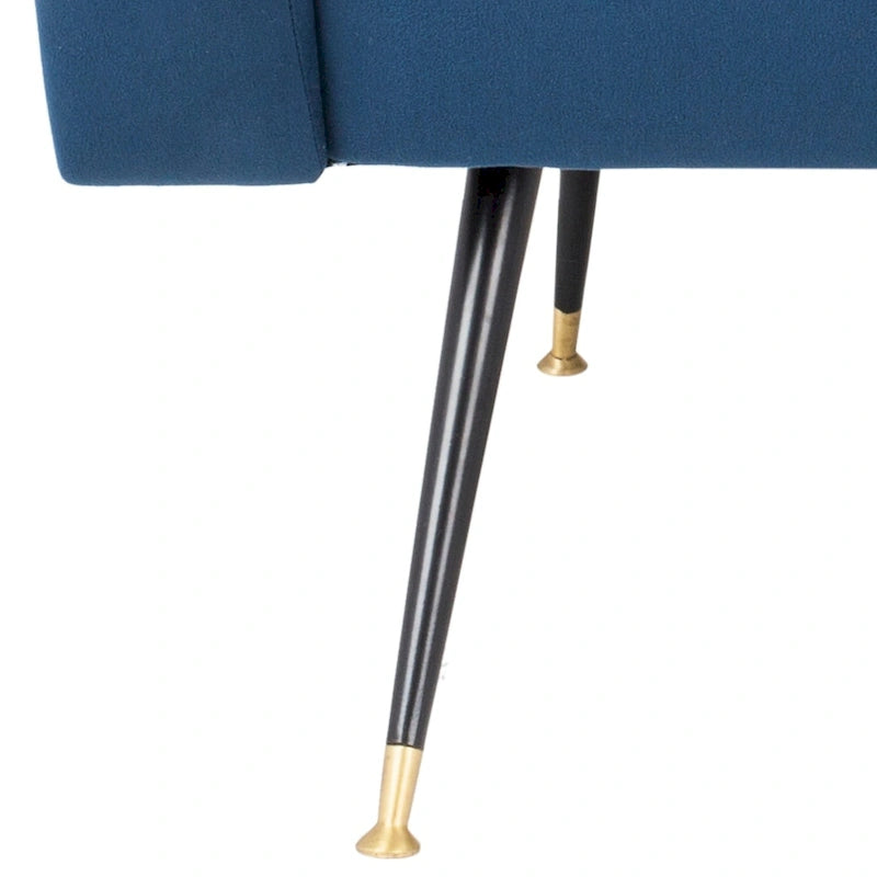 Fauteuil club rétro Mid-Century Modern avec pieds dorés