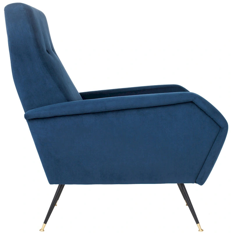 Fauteuil club rétro Mid-Century Modern avec pieds dorés