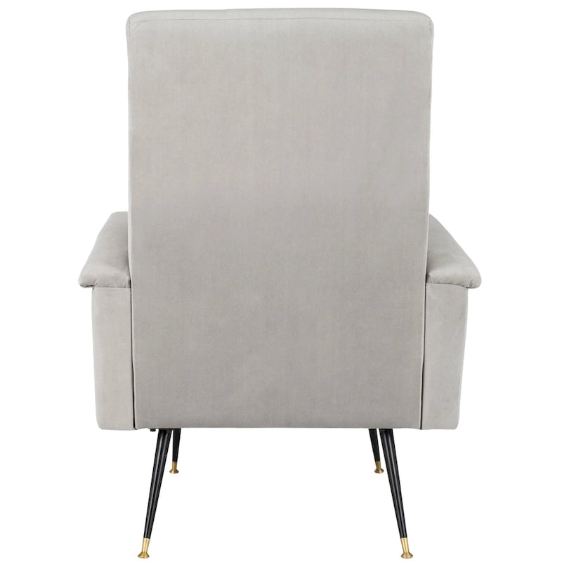 Fauteuil club rétro Mid-Century Modern avec pieds dorés