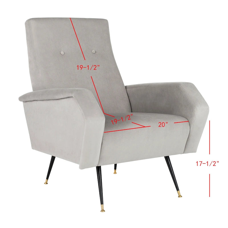 Fauteuil club rétro Mid-Century Modern avec pieds dorés