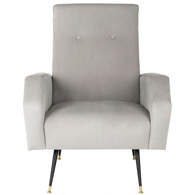 Fauteuil club rétro Mid-Century Modern avec pieds dorés