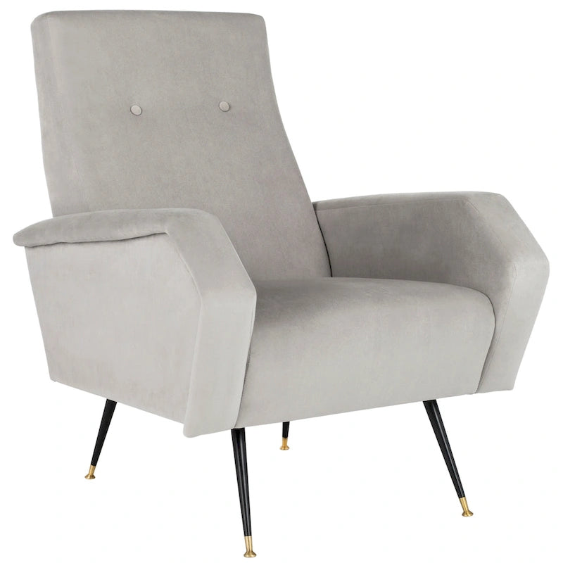Fauteuil club rétro Mid-Century Modern avec pieds dorés