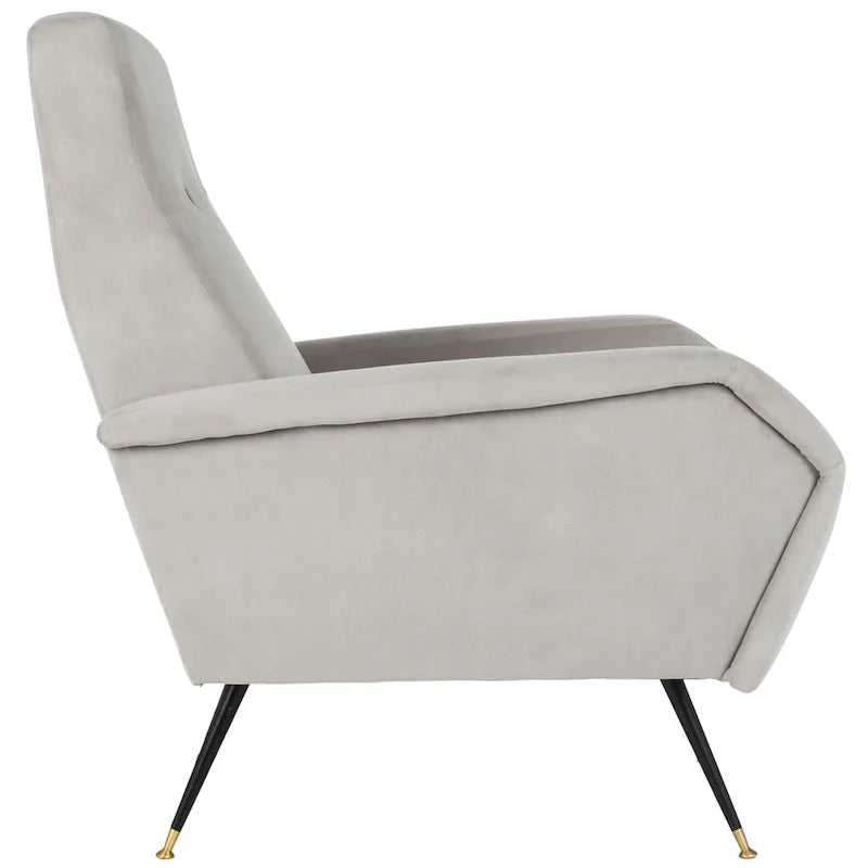 Fauteuil club rétro Mid-Century Modern avec pieds dorés