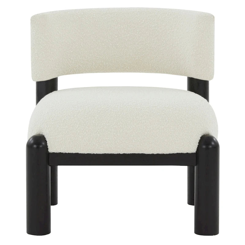 Fauteuil en fausse fourrure avec pieds sculptés en bois