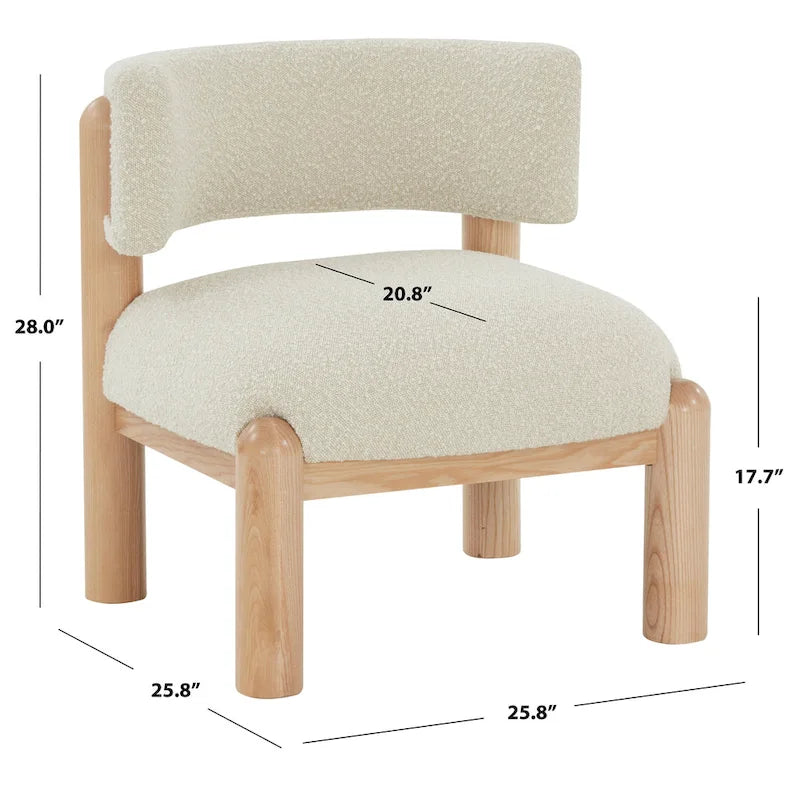 Fauteuil en fausse fourrure avec pieds sculptés en bois