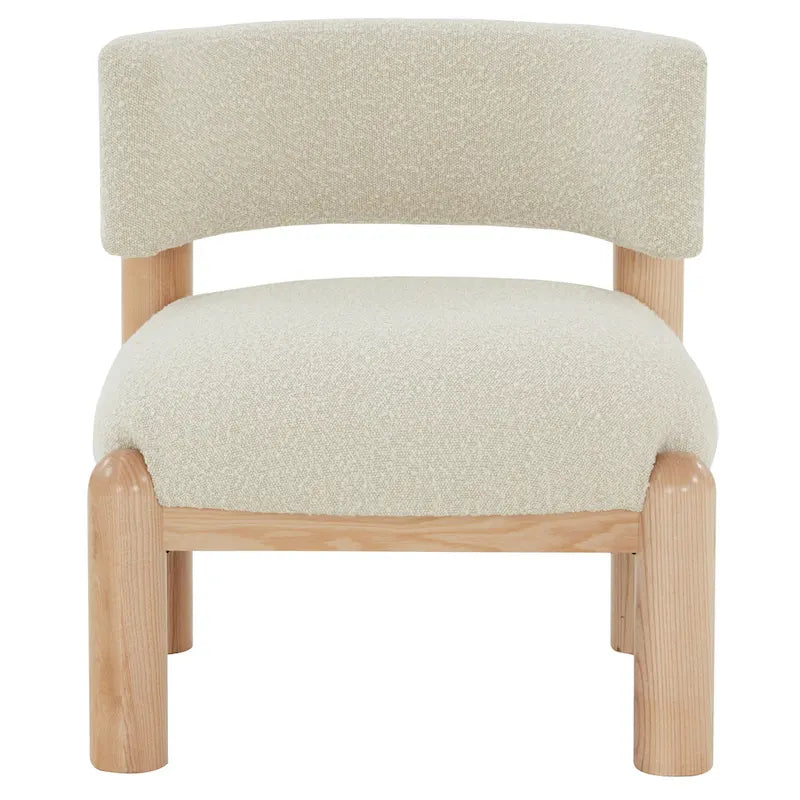 Fauteuil en fausse fourrure avec pieds sculptés en bois