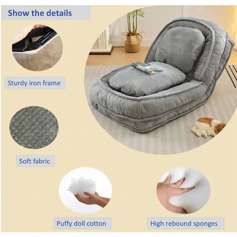 Fauteuil de sol pliable avec 5 positions réglables
