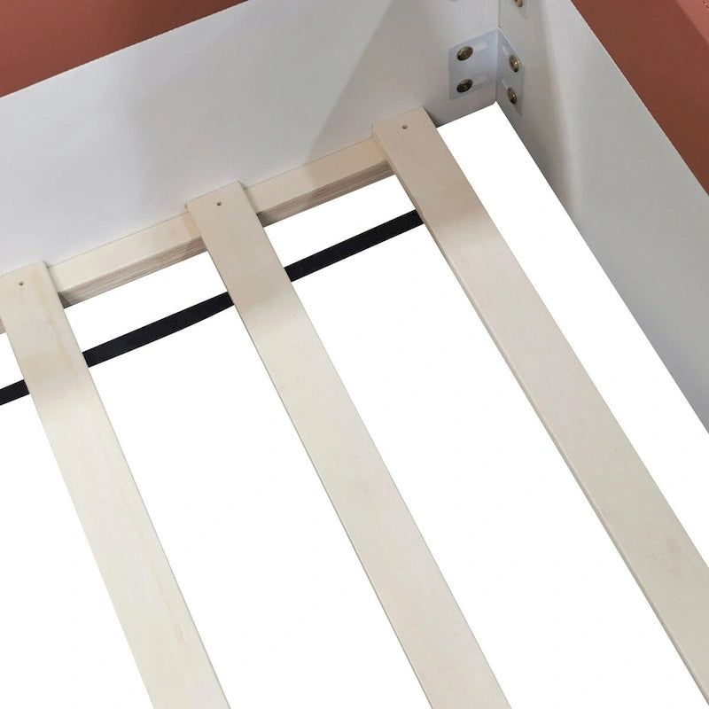 Cadre de lit de repos rembourré avec barrière de sécurité et escalier latéral