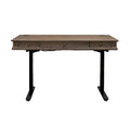 Bureau électrique assis-debout avec plateau en bois massif, hauteur réglable de 76 cm à 114 cm – Gris vieilli