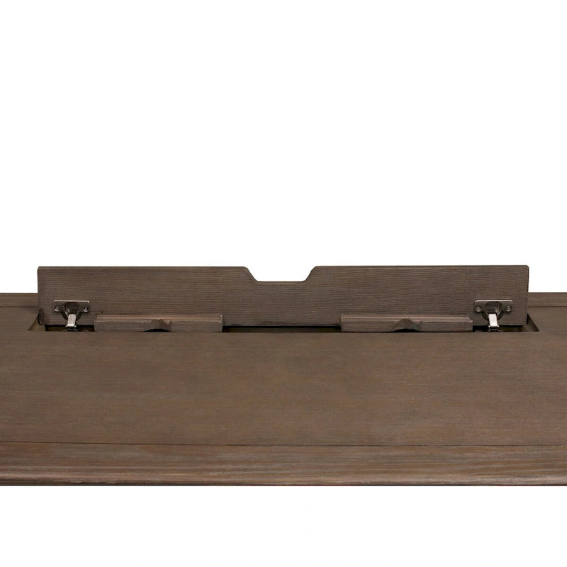 Bureau électrique assis-debout avec plateau en bois massif, hauteur réglable de 76 cm à 114 cm – Gris vieilli
