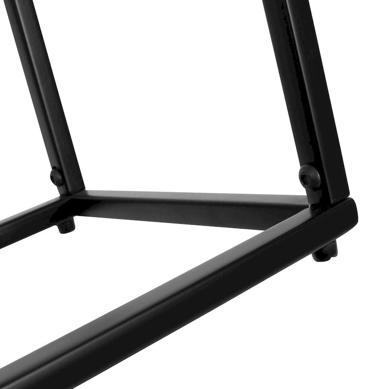 Table d'appoint carrée en bois et fer – Naturel et noir
