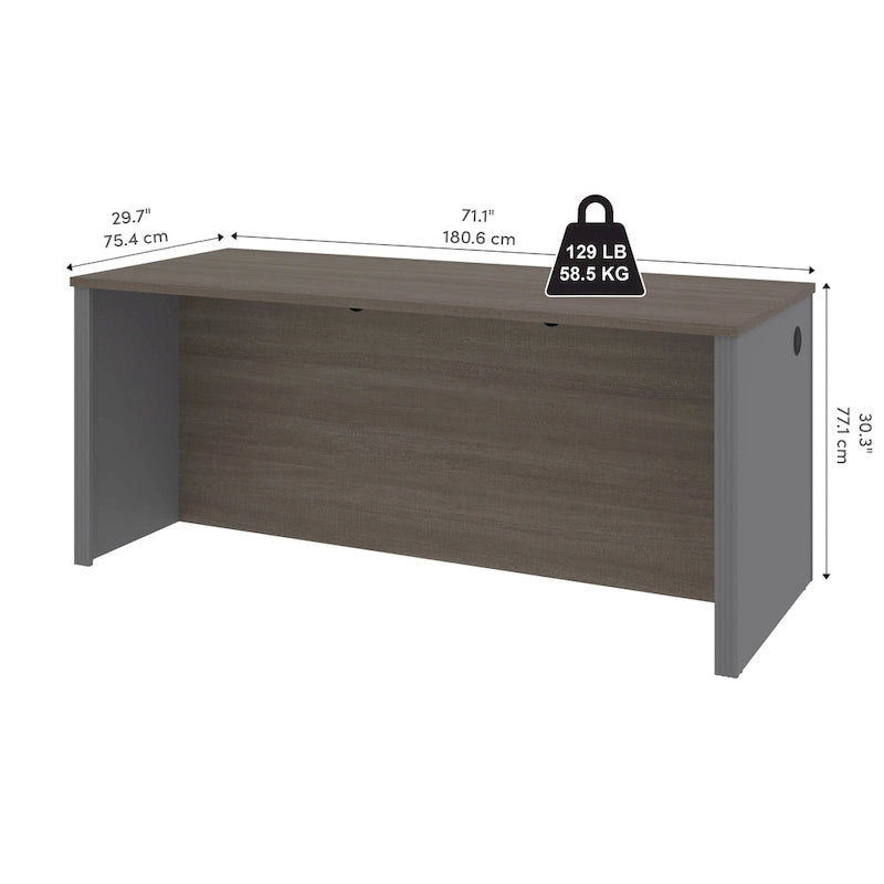 Coque de bureau de qualité commerciale de 183 cm de large avec gestion des câbles